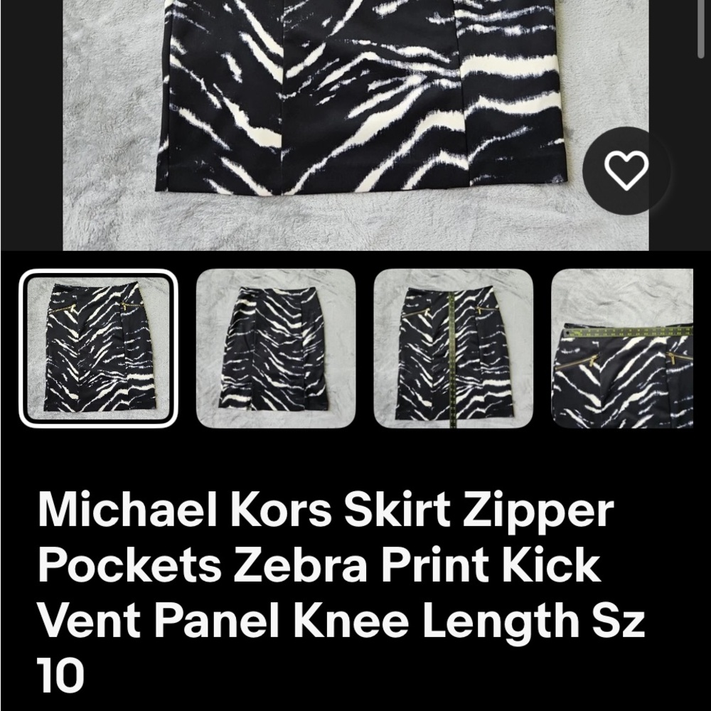 Michael Kors Black and White Zebra Skirt